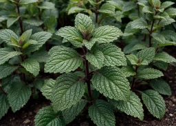 Powdery Mildew on Mint Leaves