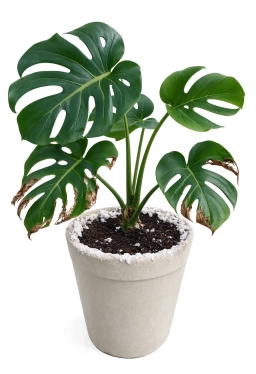 Monstera — LED Grow Light Burn — Bleaching & Necrosis from Artificial Light