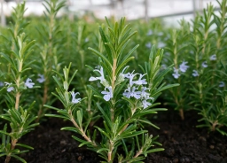 Rosemary plant in terracotta pot — Mediterranean herb growing at home