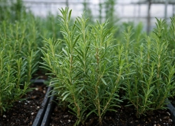 Rosemary plant in terracotta pot — Mediterranean herb growing at home