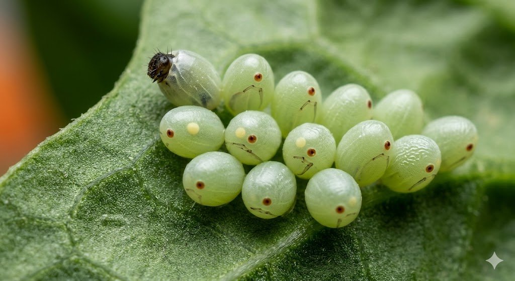 Stink Bug — Egg Mass Hatching